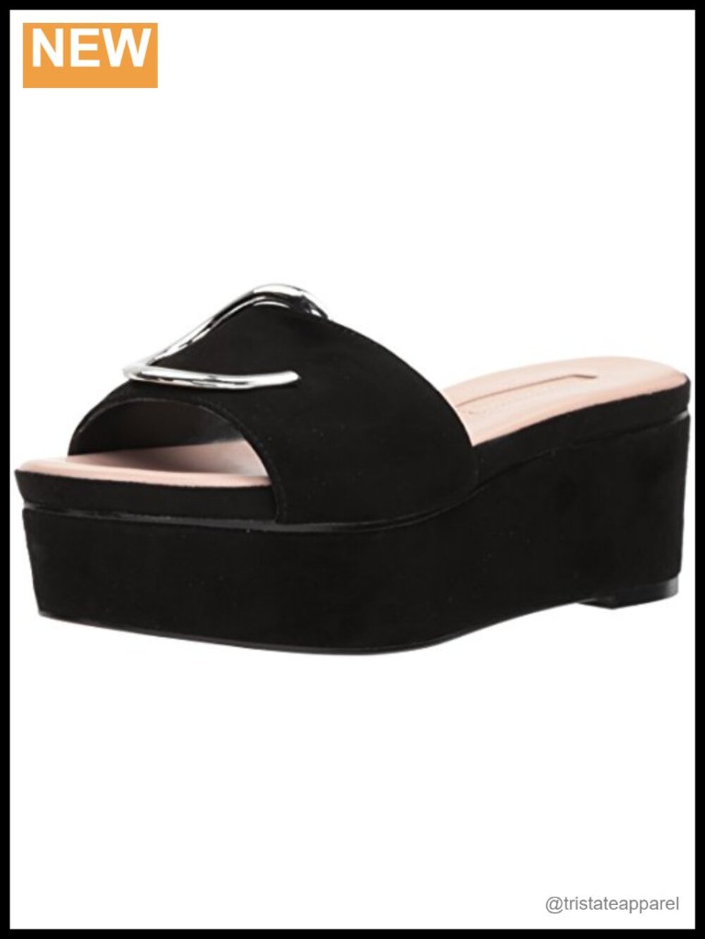 Suede Flatform Wedge Sandal Open Toe Ankle Strap Slip On Casual